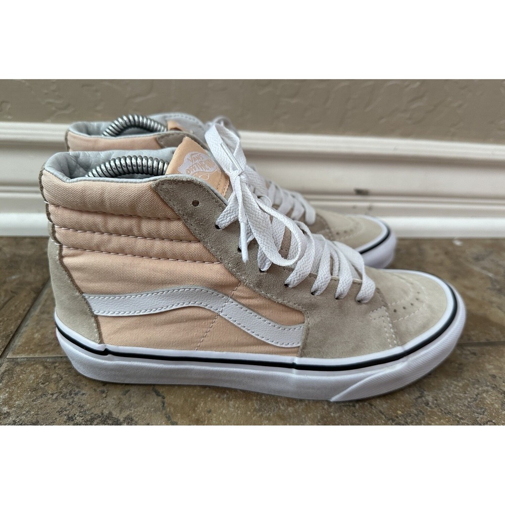 Vans Off the Wall Sk8 Hi Top Suede/Canvas, CORAL, M(6) W(7.5) Skate Shoes